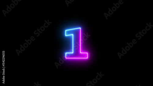 Abstract glowing neon number 