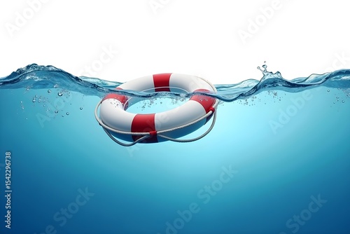 life buoy in blue water