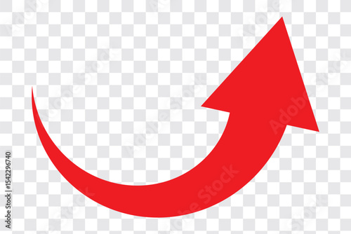 Red arrow icon. Red long curved arrow on white background. Long arrow. Curved arrow. Set long Red curve arrow icon vector . Red curve arrow icon set. long arrow icon set. curve arrow vector
