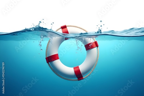 life buoy on blue water