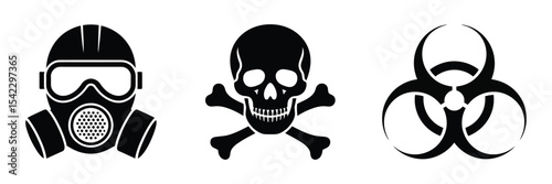 Toxic danger symbol set vector illustration pack

