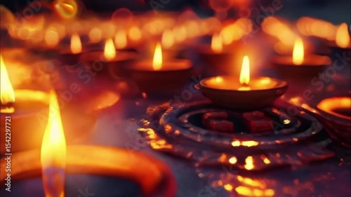 Holiday composition for happy celebrate Diwali, abstract vivid composition consists of fictional unreal fantastic vision on background