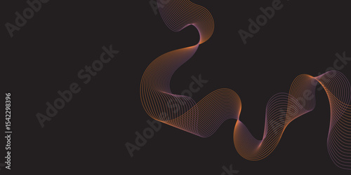 Abstract black background with multicolor wave, 3d render holographic iridescent neon curved wave in motion background, colored spiral on a dark background, gradient design element for banners.