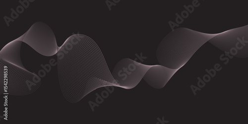 Abstract black background with multicolor wave, 3d render holographic iridescent neon curved wave in motion background, colored spiral on a dark background, gradient design element for banners.