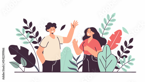 Vibrant Tropical Jungle Paradise Background with Lush Greenery