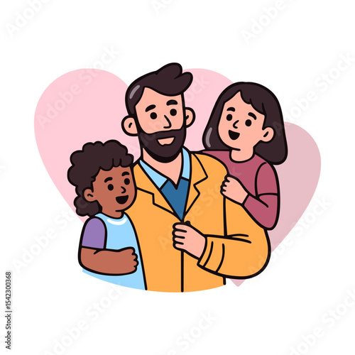 A teacher surrounded by children