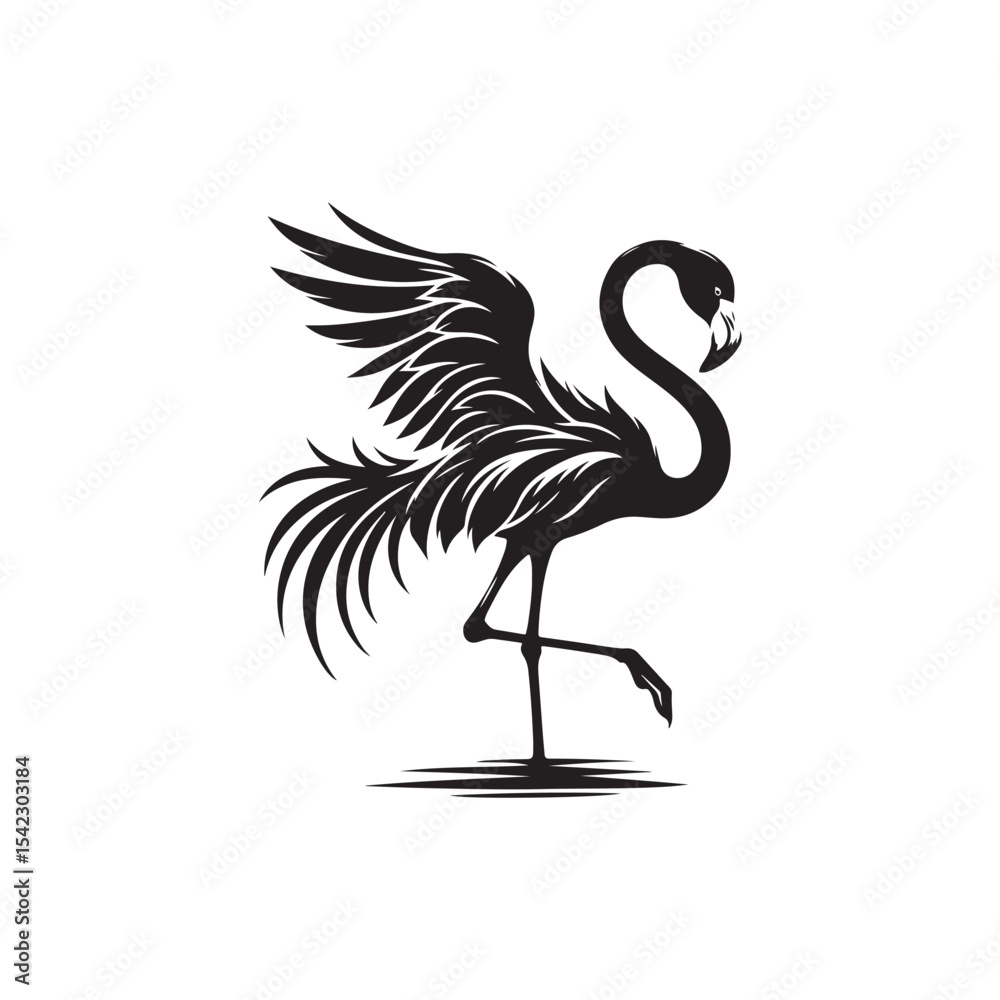 Fototapeta premium Flamingo Vector (7).eps