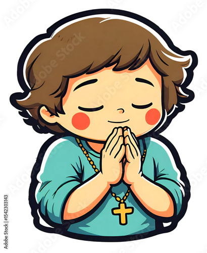 Praying Child Serenity Sticker
