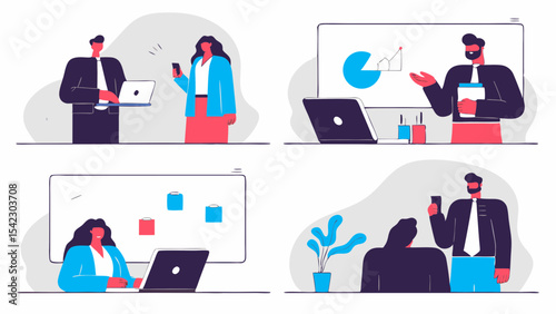 Dynamic Business Development Mega Set Illustrations