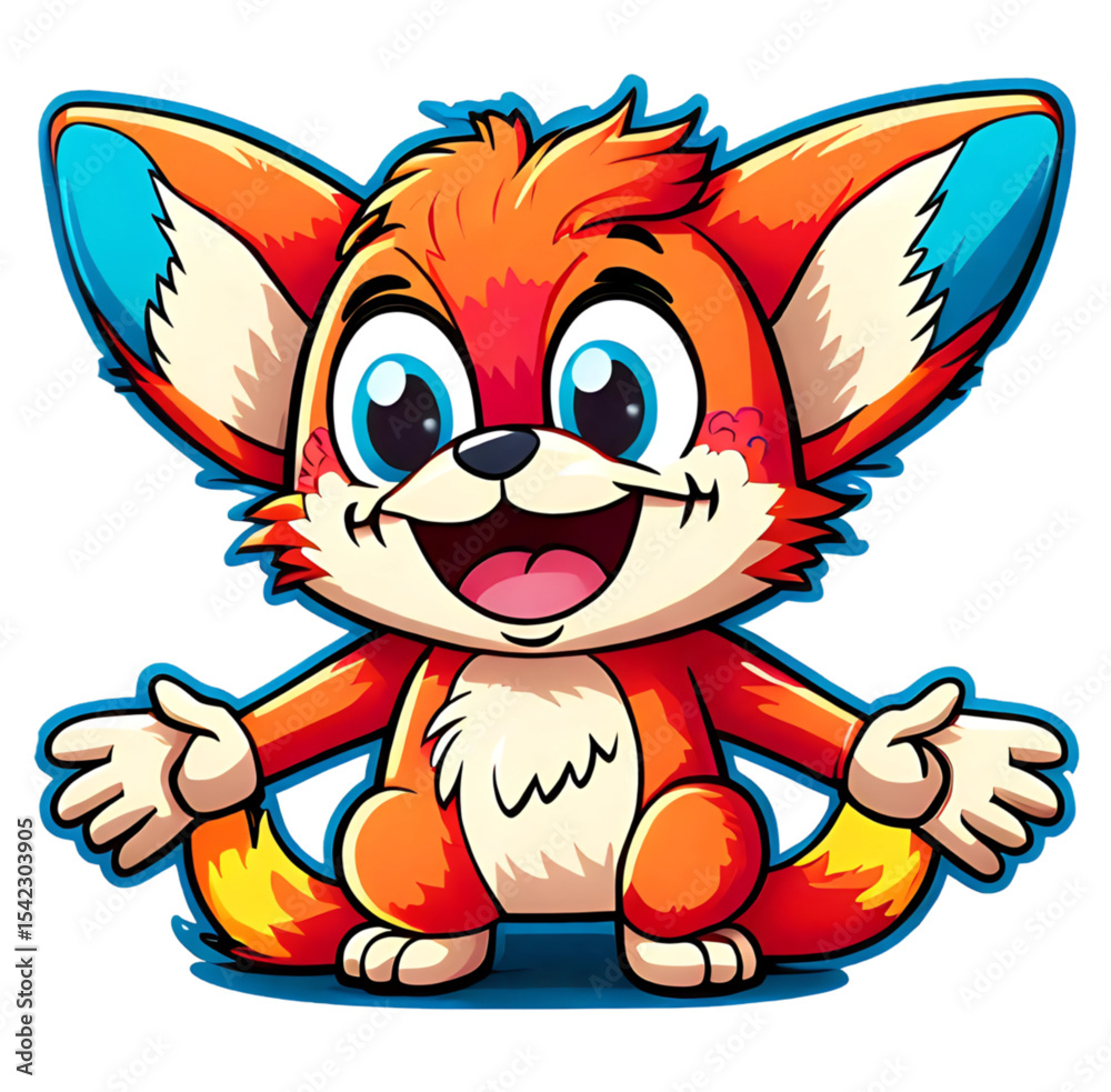 Fototapeta premium Playful Fox Mascot Character