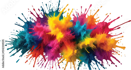 Multicolor powder explosion on White background. Colored cloud. Paint Holi. colorful rainbow Holi paint color powder explosion with bright colors isolated white background. 
 Colorful dust explode.