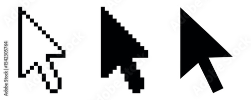 Click icon set. pointer arrow icon. cursor icon vector.