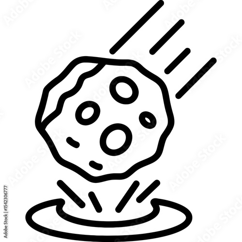 Meteorite outline icon vector
