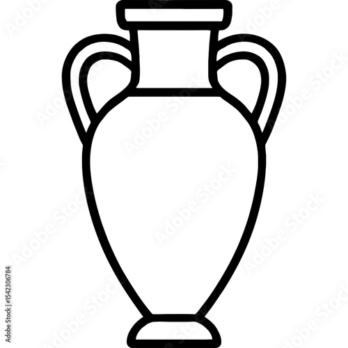Minimal vector amphora vase with handles