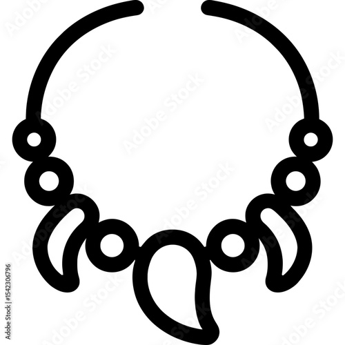 Minimal vector icon of ancient necklace