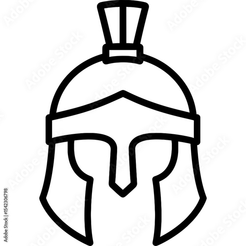 Modern minimalist ancient helmet outline