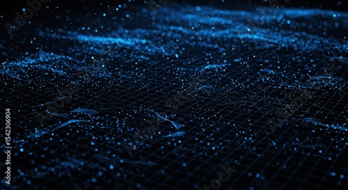 Abstract Network of Interconnected Dots and Lines