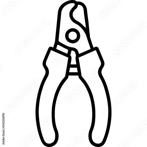Pet nail clippers outline icon vector