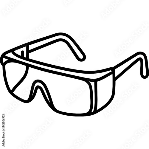 Safety glasses with side shields outline icon vector