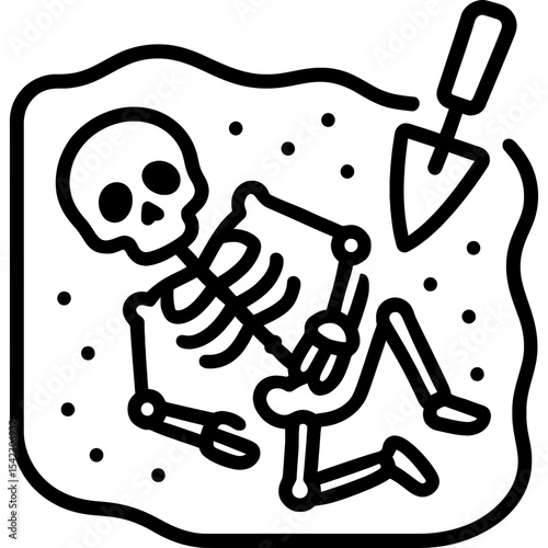 Minimal skeletal remains icon design