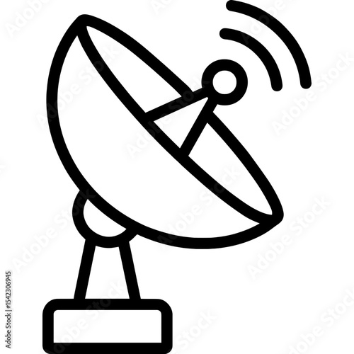 Satellite dish outline icon vector