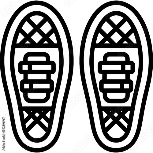 Snowshoes outline icon vector