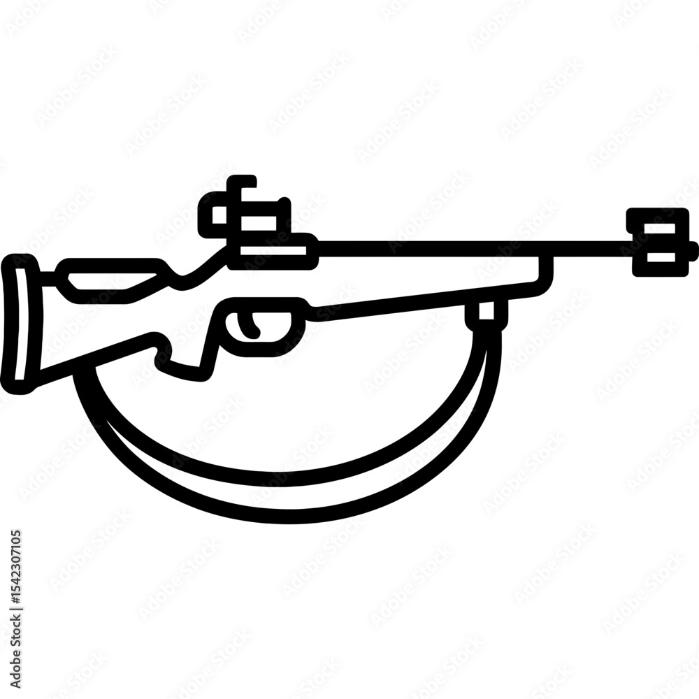 Naklejka premium Biathlon rifle outline icon vector