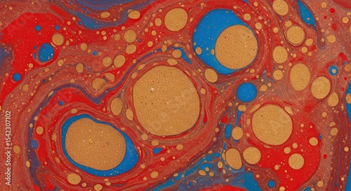 Abstract Art Fluid Painting Colorful Swirls Background