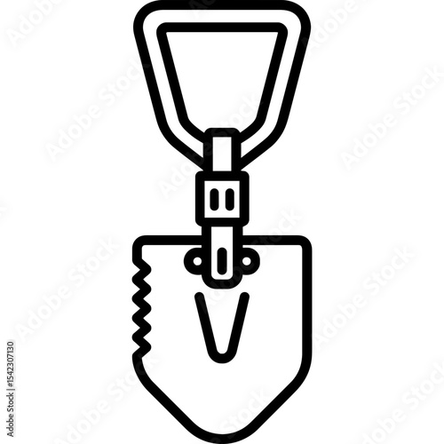 Camping shovel outline icon vector
