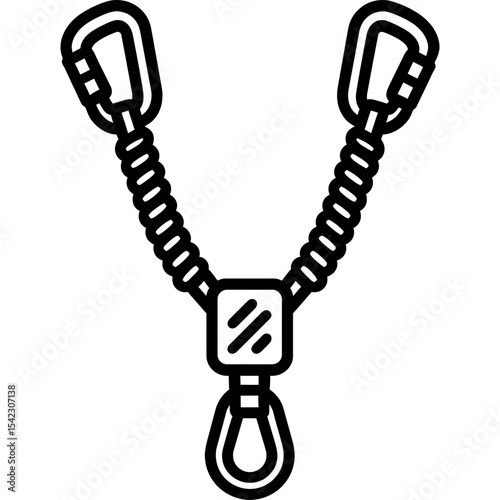 Via ferrata kit outline icon vector