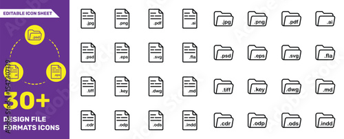 30+ Design File Format Icons – Editable File Type Icons for PNG, PSD, AI, PDF, and More