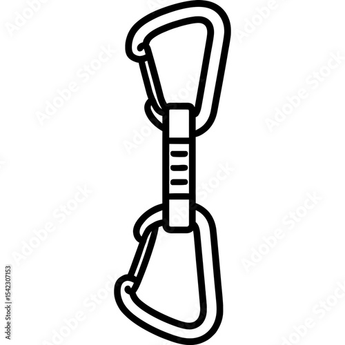 Free climbing quickdraw outline icon vector