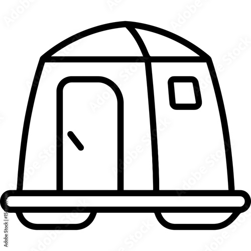 Ice fishing shelter outline icon vector