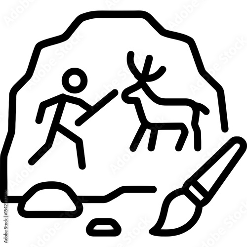 Minimalist cave painting icon design