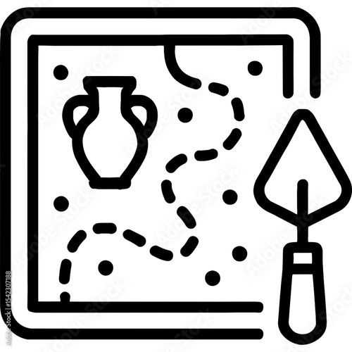 Minimalist site mapping symbol with bold lines