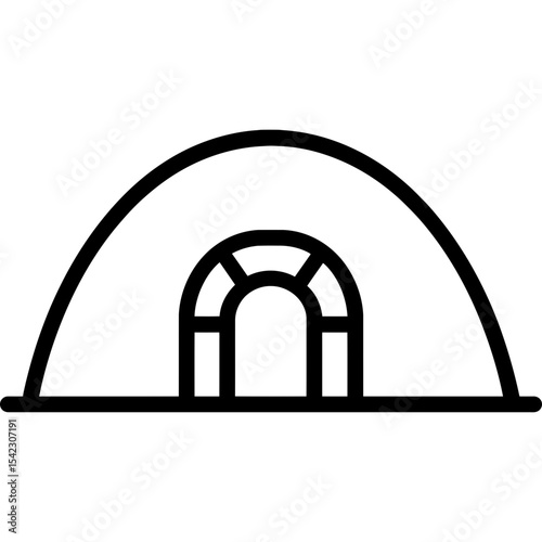 Minimalist burial mound icon design