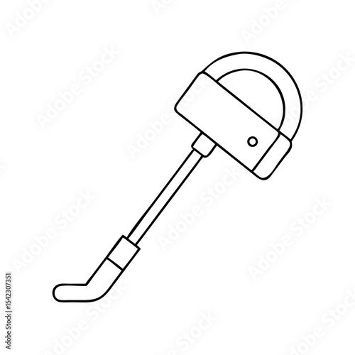 Line art illustration of a vintage hand crank tool, showcasing intricate details and mechanical design, emphasizing craftsmanship and engineering in a minimalist style