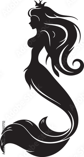 A beautiful queen mermaid vector printable design