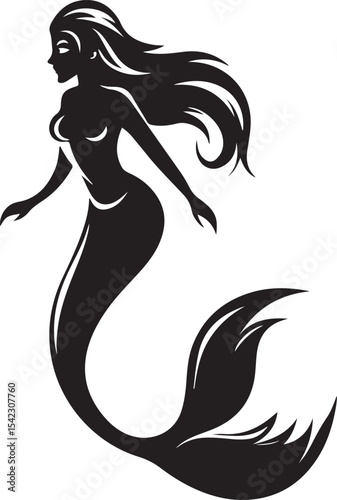 A beautiful queen mermaid vector printable design