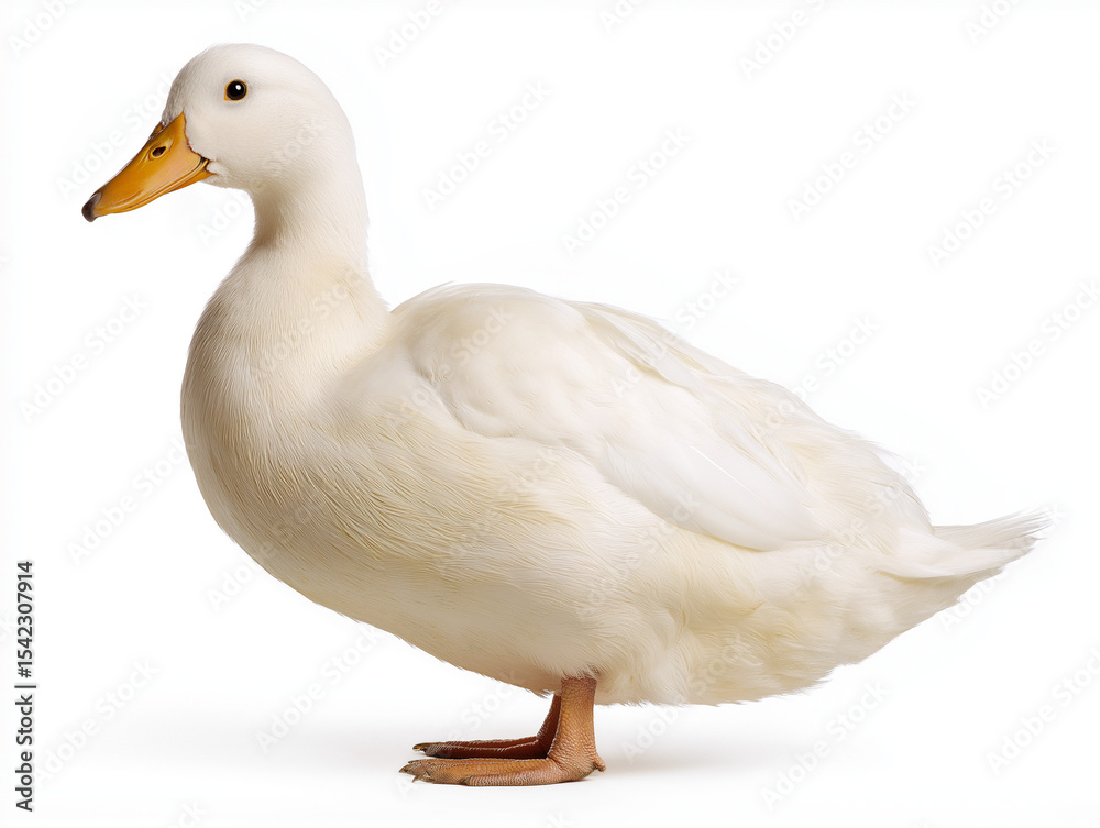 Fototapeta premium white duck isolated on white