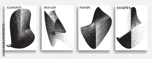 Modern posters . Vector design composition with grunge geometric shapes . Abstract contemporary art . Vector art ideal for media, ads, covers, brochures, banners
