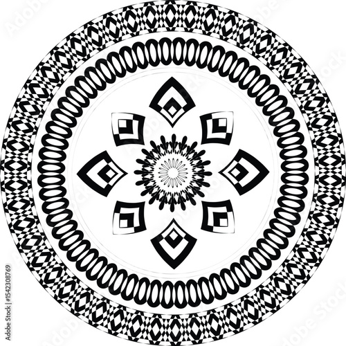 Premium Luxurious Black Mandala Design | Royal White Background Art