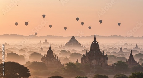 The Enchanting Landscape of Ancient Bagan with Hot Air Balloons