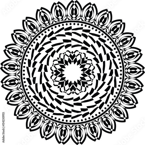 Premium Luxurious Black Mandala Design | Royal White Background Art