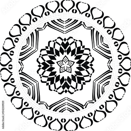 Premium Luxurious Black Mandala Design | Royal White Background Art