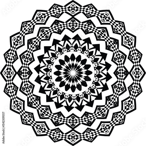 Premium Luxurious Black Mandala Design | Royal White Background Art