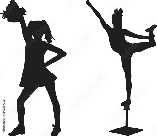 Cheerleader Split Eps, vector  File Black and White
