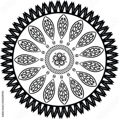Premium Luxurious Black Mandala Design | Royal White Background Art