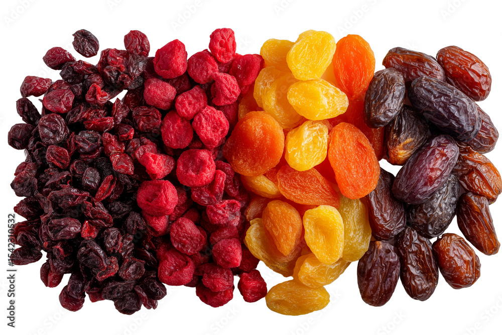 Mixed Dried Fruits Variety on Transparent Background Mixed Dried Fruits Variety on Transparent Background