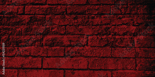 Unevenly colored wall surface with a dominant red hue, adding a complex and painterly quality to the texture with dark areas.
